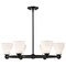 Nuvo Russel - 6 Light Chandelier - Matte Black with Satin White Glass 60/8027 - alternate 2